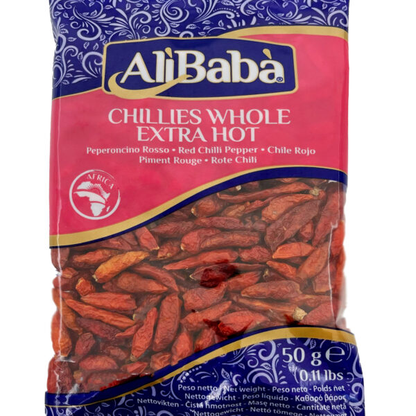 CHILLIES WHOLE EXTRA HOT ALI BABA 50G